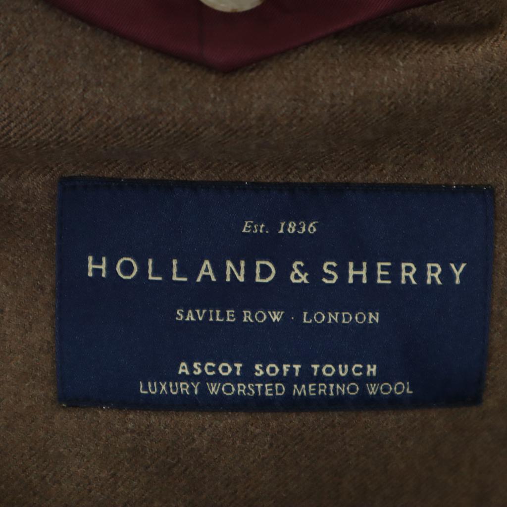 HOLLAND & SHERRY Veste sur mesure en laine Fabriqué au Japon Marron Homme Occasion