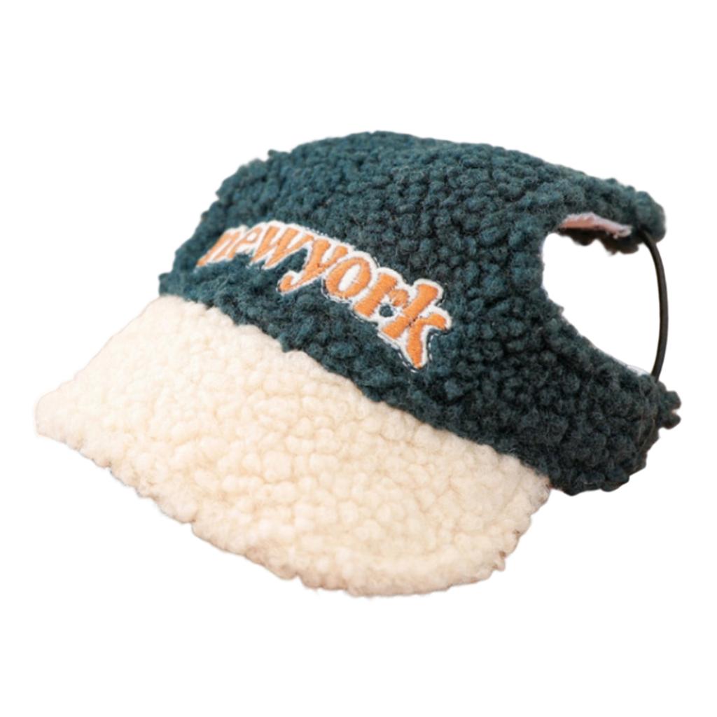 Lamb Fleece Warm Pet Hat Comfortable Baseball Hat Soft Breathable Pet Embroidery Hat for Puppies Small Doggy Cats
