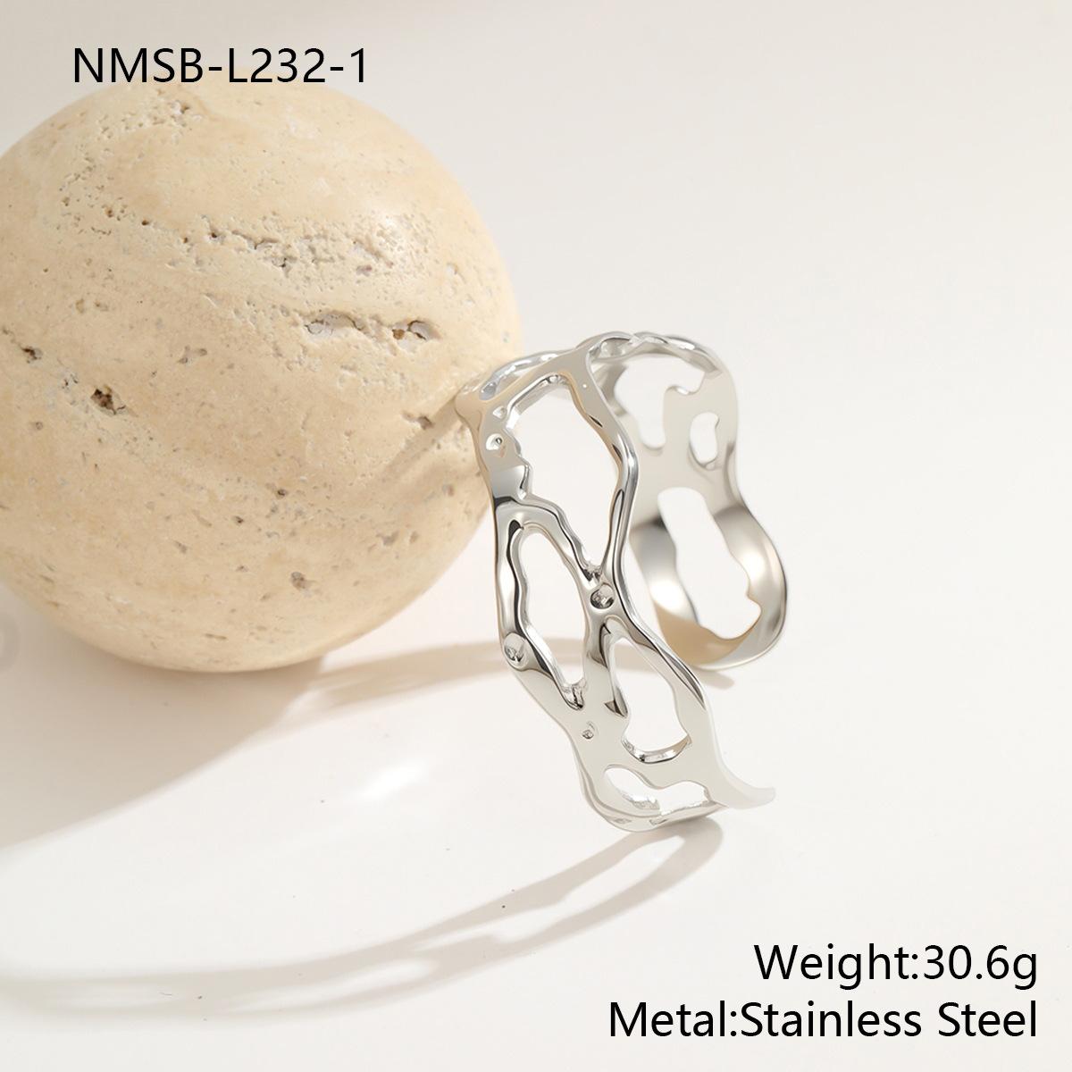 GEMCHIC Women s Minimalist Geometric Open Cuff Bracelet - Stainless Steel Silver Tone Fashion Jewelry