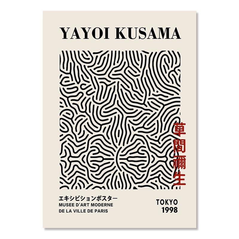 

Яёи Кусама абстрактные линии в горошек, холст, художественный выставочный постер и принт, бесконечность в горошек, картина, настенная живопись, домашний декор для комнаты 40x50cm No Frame