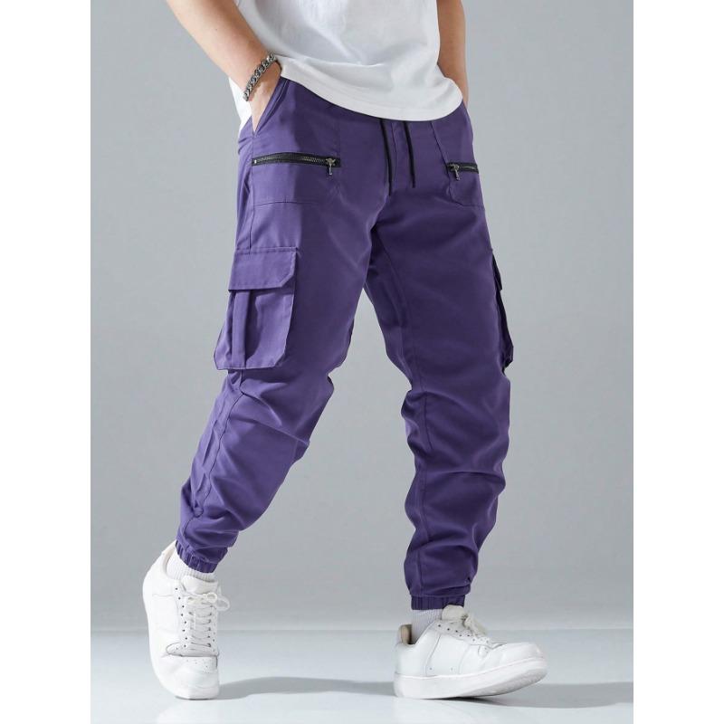 

Men s Fashion Work Pants Multi-Pocket Sports Tactical Pants Tights Casual Pants XXL фиолетовый