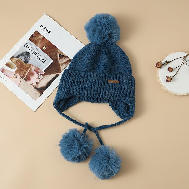 Sweet and Cute Patch Knitted Wool Hat Autumn and Winter Outdoor Travel Cold and Warm Hat Versatile Face Showing Small Pullover Hat