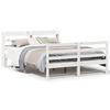 VidaXL Cadre de lit et tête de lit blanc 140x190 cm bois de pin massif, lit, mobilier de chambre à coucher, lit en bois, lit 3306638