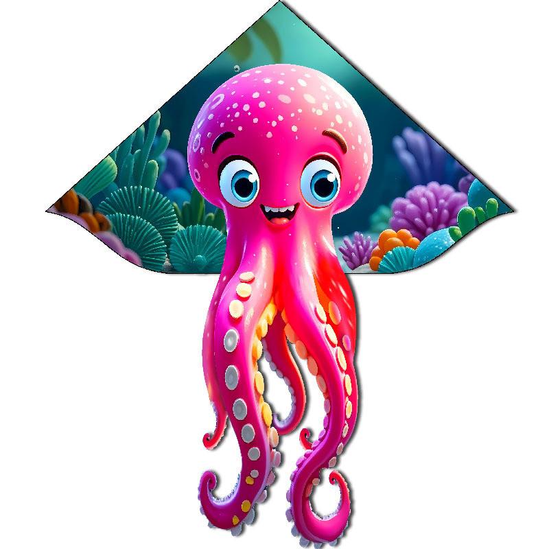 Octopus Kites For Kids With Polyester Material And Glassfiber Frame Perfect For Outdoor Fun And Gift Giving
