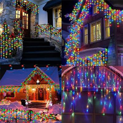 3.5M/7M Solar Curtain Icicle Light Outdoor Eaves Decor Christmas Decoration String Lights Christmas Gift Holiday Garlands