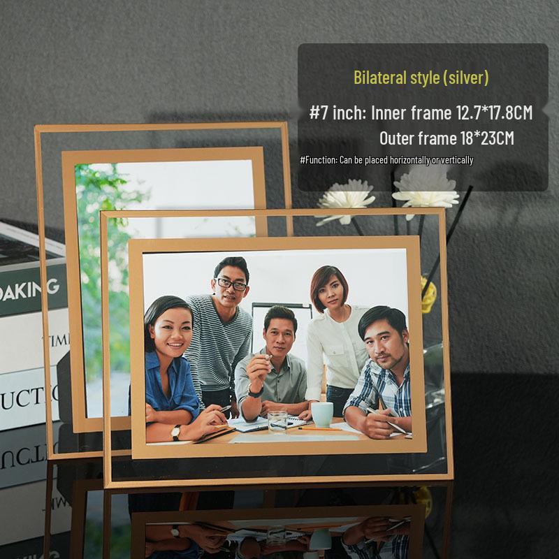 

7-дюймовая прозрачная стеклянная фоторамка для сувениров из путешествий и для демонстрации детских фотографий