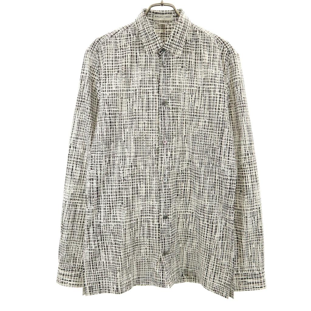 BALENCIAGA made in Italy Overall handle Long sleeve Cotton shirt 39 white Men's Used