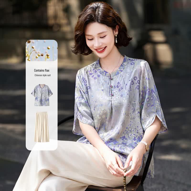 Fumama Women s Summer Linen Blend Two-Piece Set 2XL