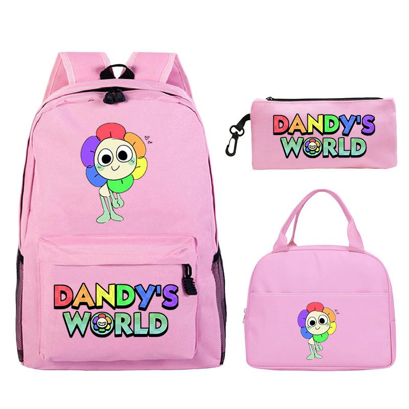 Dandy's World Game Merchandise Printed Primary and Secondary School Schoolbag Three-piece Set Foreign Trade Popular Children's Backpack