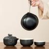 Creative 2 In 1 Tea Ceremony Teapot Set with Storage Bag Mini Travel Teapot Ceramic Quick Cup Living Room