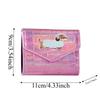 Portable Crocodile Pattern Wallet Candy Color Embroidered Sausage Dog Short Leather Purse Multiple Card Anti-splash Water