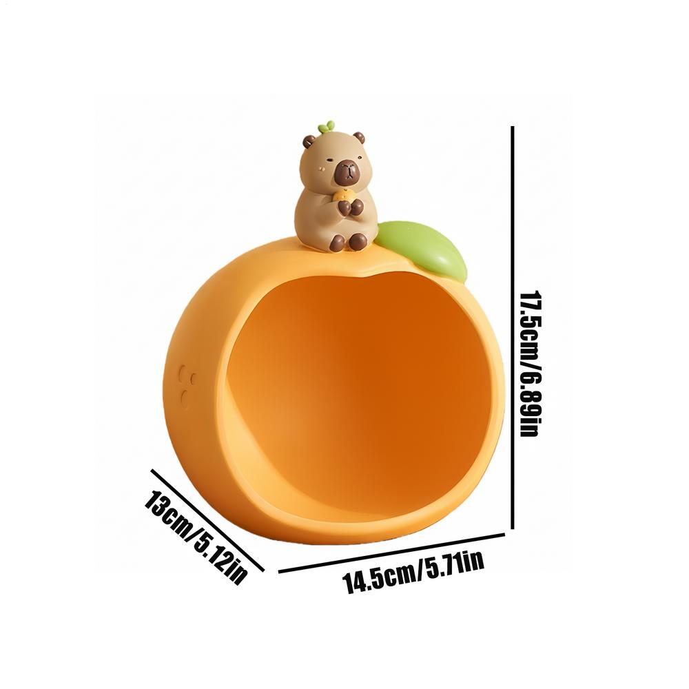 

Healing Capybara Entrance Key Storage Box Cute Capybara Ring Watch Dish Resin Key Holder Tray Ornament Home Living Room Decor