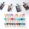1.4 Inch Colored Wooden Heart Clothesp - 50Pcs Mini Cute Heart Clips, Small Clothes P for Photos, Classroom, Valentine's Day, Small Clips for