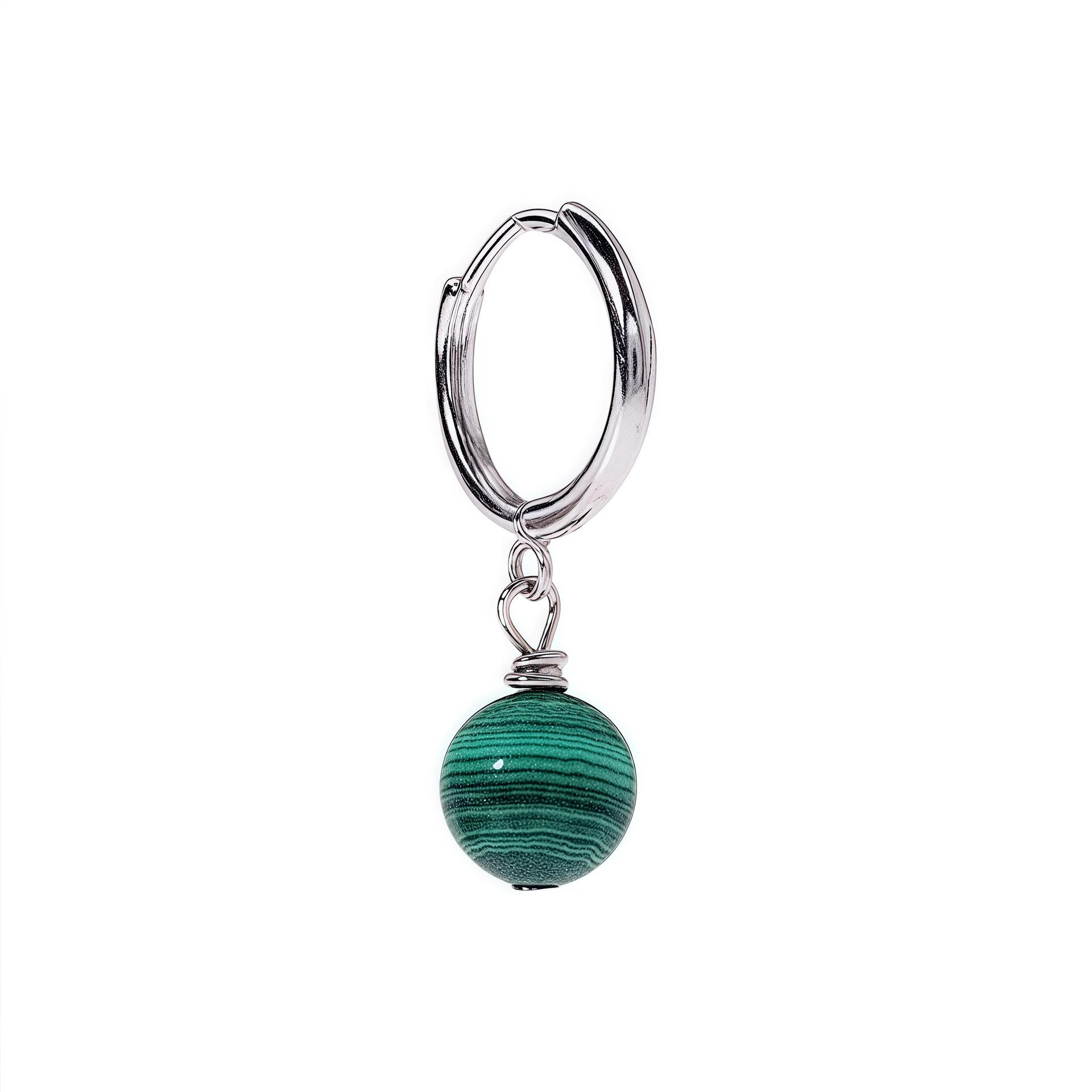 

Trendy Malachite Earrings Titanium Steel Earrings Hip-Hop Men S Retro High-End Sense Personalized Jade Earrings Women