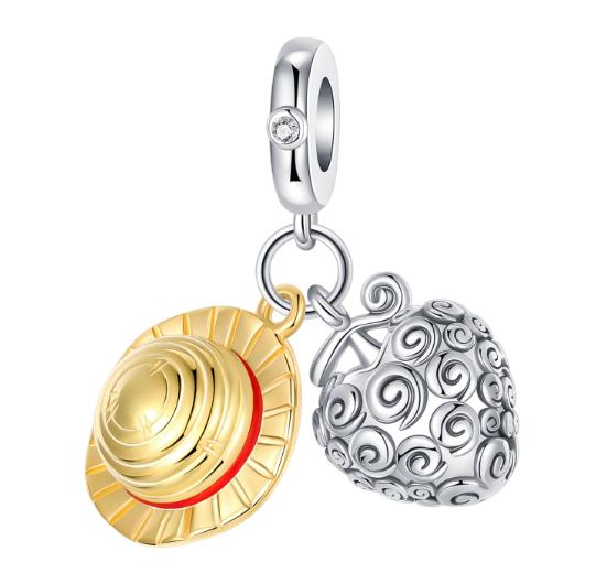 Sparkling Birthstone Charm Bead Charms Copper Heart Key Birthday Pendant Fit Authentic Necklaces Bracelets Women Jewellery Do It Yourself Gift