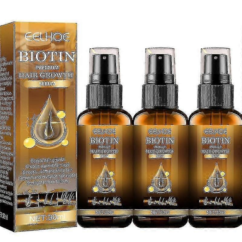 3x Biotin Hair Growth Spray Anti Dandruff Itching Treatment Dry Frizzy Nourish Scalp Damaged Repair Serum Hair Care Essential Oils - Ri
