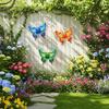 Yousheng Metall Schmetterling Wanddeko Außen Zaun Wandkunst Skulptur 3D Eisen Schmetterling Hängende Dekoration für Frühling Garten Terrasse Balkon Haus Hof