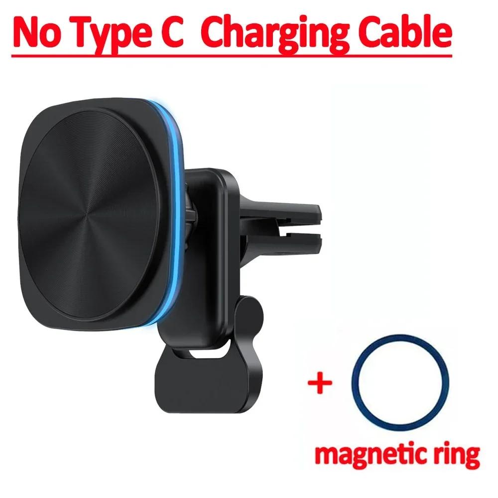 30W RGB LED Magnetic Wireless Charger Car Phone Holder Stand Car Mount For iPhone 15 14 13 12 Pro Max Car Fast Charging Station