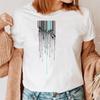 Nueva Camiseta de Manga Corta para Mujer Más Vendida con Estampados Abstractos y Cuello Redondo de Moda Camisetas Gráficas Ropa para Mujer