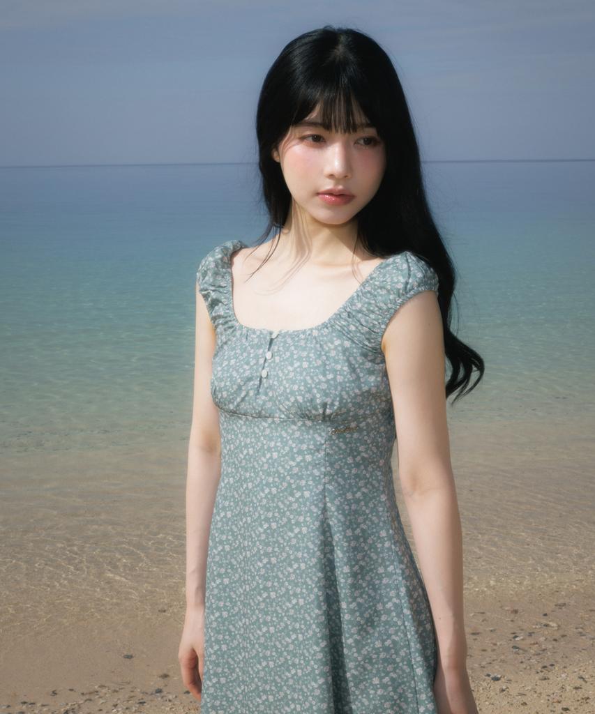 Rose Franz Flower Garden Mini Dress [Green]
