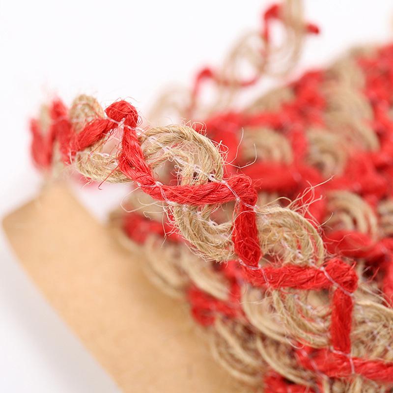 1Cm Cor Tecida Semicircular Corda de Cânhamo, Renda de Cânhamo Oca, Acessórios DIY Feitos à Mão