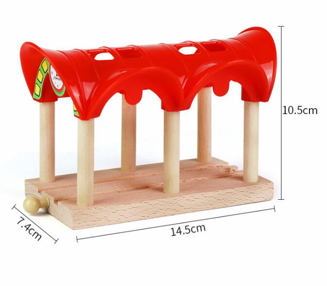 Wooden Train Track Accessories Parking Lot Railway Station Fit for Thomas Biro Multiple Tracks Educational Toys for Children