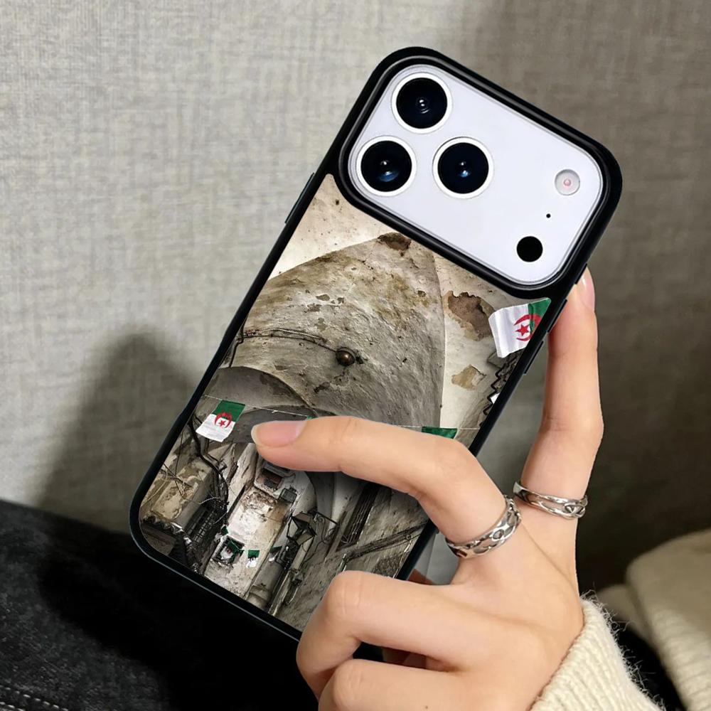 Capa Case for iPhone 17 Air 16 Pro Max 15 Plus 11 13 Mini 14 12 Back Phone Cover Flag of Algeria
