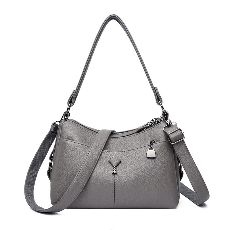 Multi-layer Shoulder Bag Middle-aged Mother Bag PU Messenger Bag