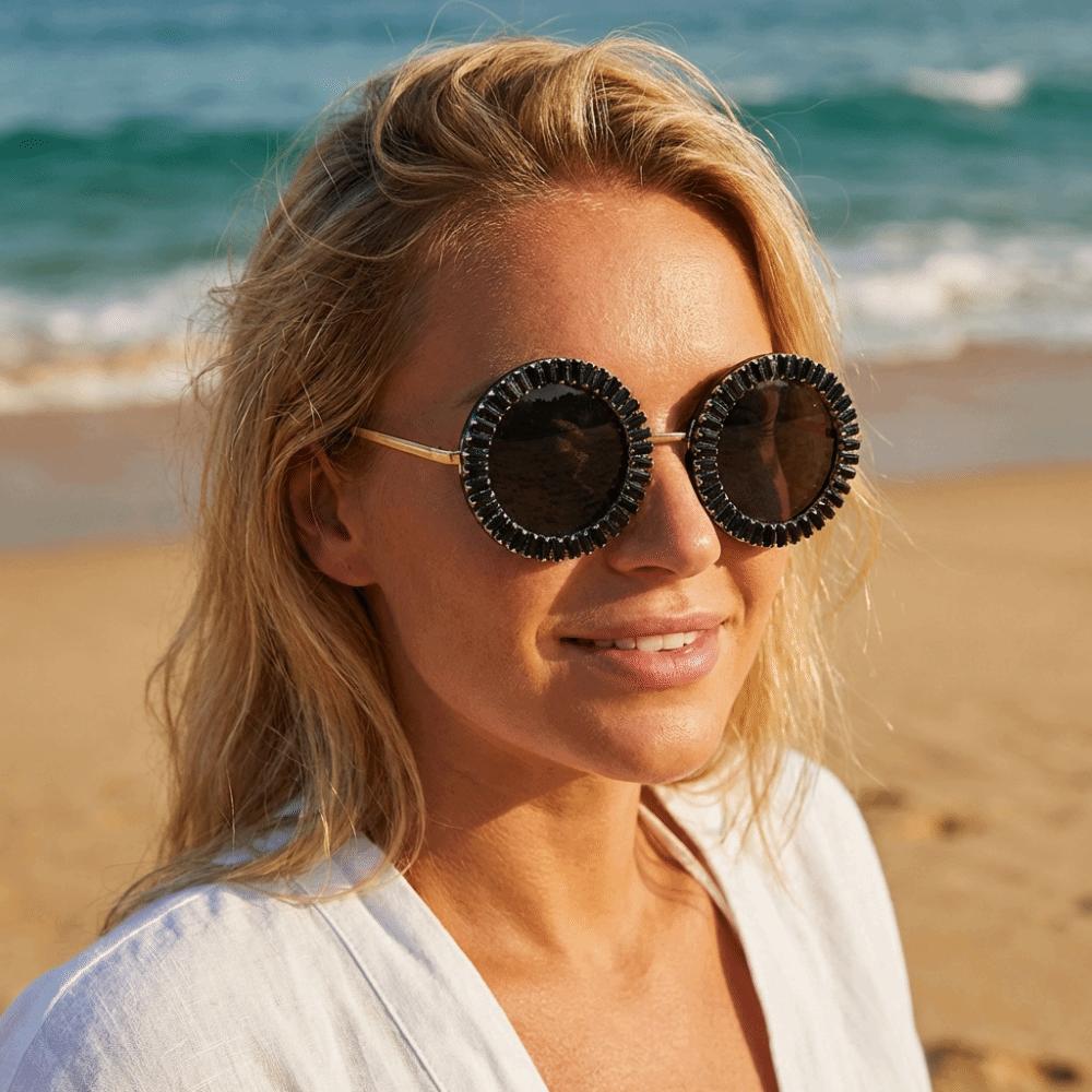 Steampunk Rhinestone Sunglasses Fashion Beach Party Sun Glasses Trendy Women Spectacles  Selfie