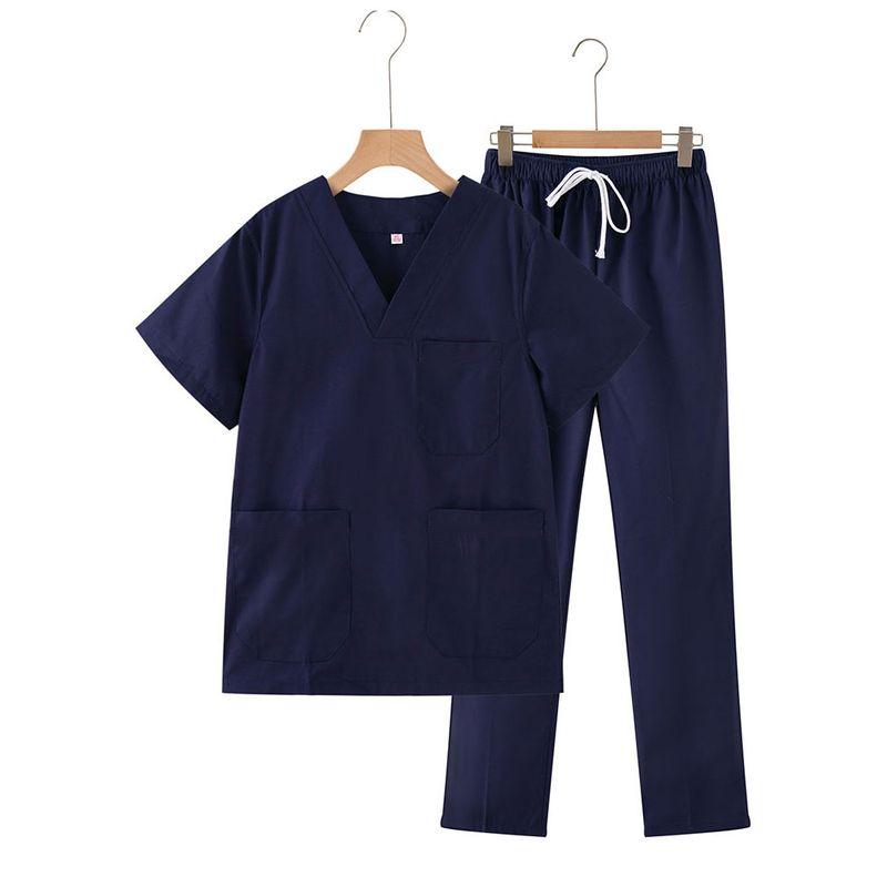 

Костюм для ручной стирки Женский Халат для работы врача Чистый хлопок Летний Операционный халат Одежда для хирургического отделения Мужская Униформа медсестер Медицинская Специальная Polyester cotton navy short-sleeved Suit Male 3XL