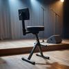 Height-Adjustable Guitar Stool with Backrest Foldable Anti-Slip