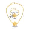 Elegant Vintage Flower Pendant Jewelry Set for Women Stainless Steel Necklace and Bracelet Perfect for Formal Occasions