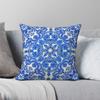 Cobalt Blue China White Folk Square Pillowcase Polyester Linen Velvet Pattern Zip Decorative Throw Pillow Case Sofa Cushion Case