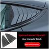 2PCS Car Rear Triangle Window Shutters Sunshade Decoration Accessories For Tesla Model 3 Highland 2024 Bright Carbon Fiber ABS