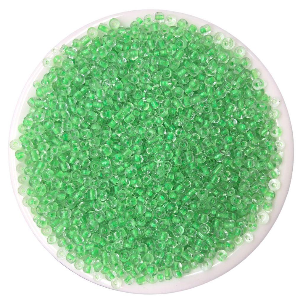 Solid Color 2/3/4mm Glass Seed Beads, Silver Lined, Dyed AB Cream, Round for Handmade Beading & Bracelets.