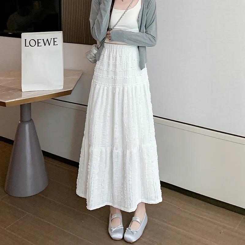 French gentle wind texture skirt women's spring and summer new high waist drape cake skirt has a long temperament