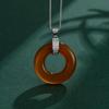 18K Gold Clasp Jadeite Donut Pendant DIY Ring Buckle Accessory
