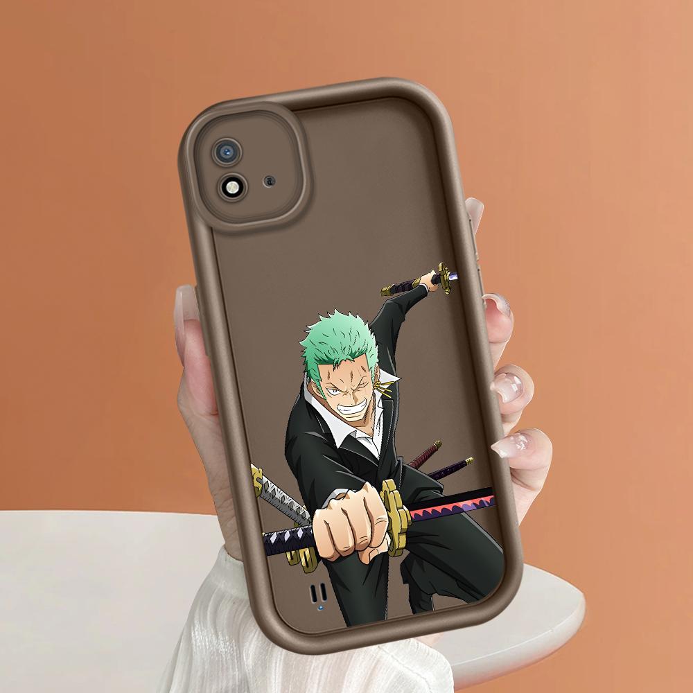 Soft Silicone Square Ladder Printing Pattern Phone Casing Full Cover Camera Shockproof Protection Rubber Case for OPPO Realme