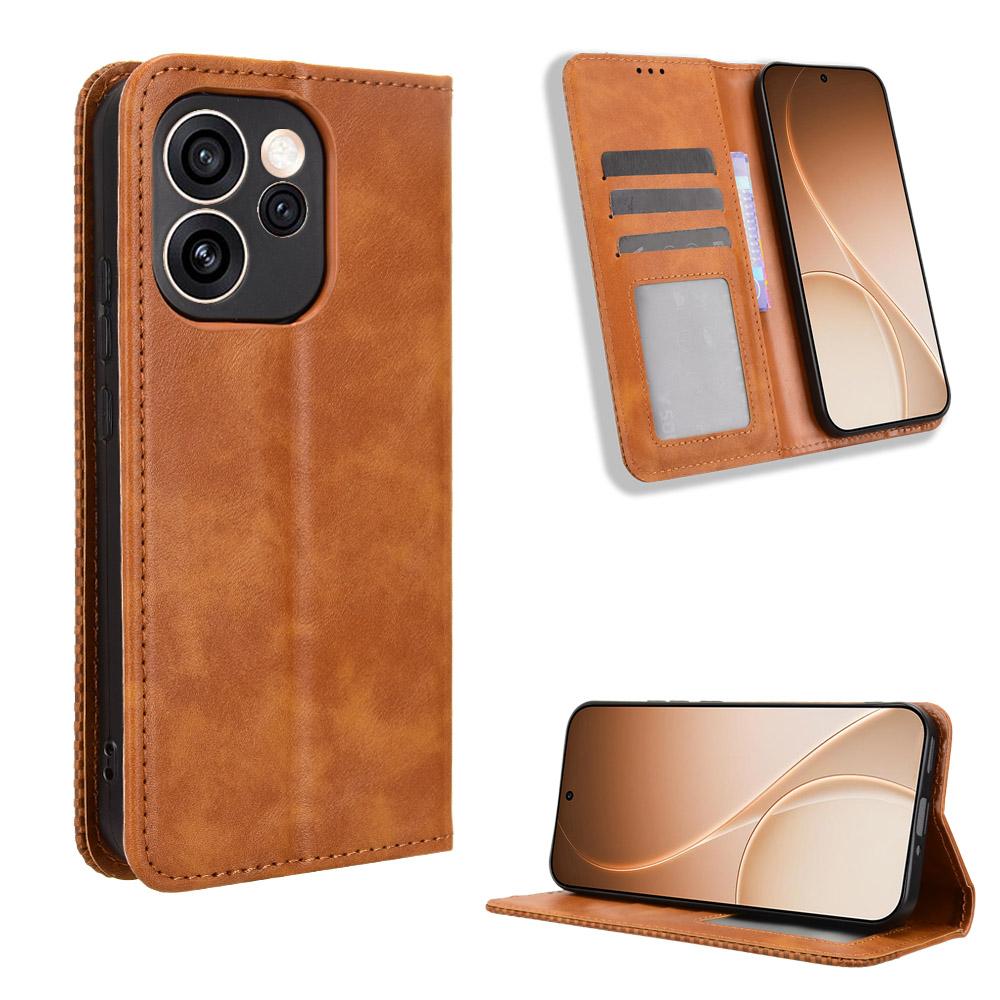Custodia a Flip per OPPO Reno15 Pro 5G Custodia in Pelle [Flip Pelle Vintage] Portafoglio Antiurto Resistente Custodia per Telefono Retrò