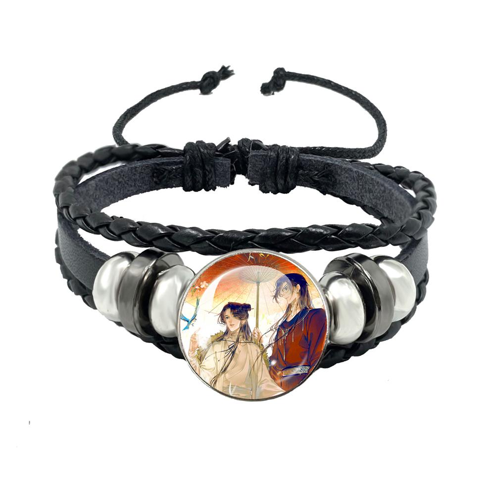 Heaven Official’s Blessing Leather Bangle Bracelet  Hua Cheng Xie Lian Anime Tian Guan Ci Fu Jewelry Gift Bracelets Gifts To Fan