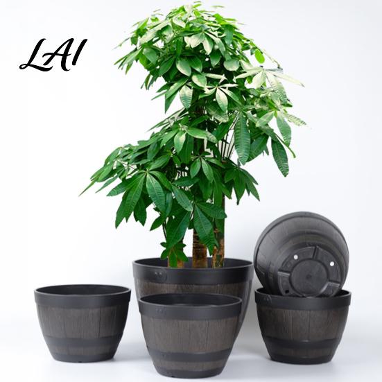 Aerated Soil Planter Flowerpot with Built-In Drainage System Rustic Style Garden Container