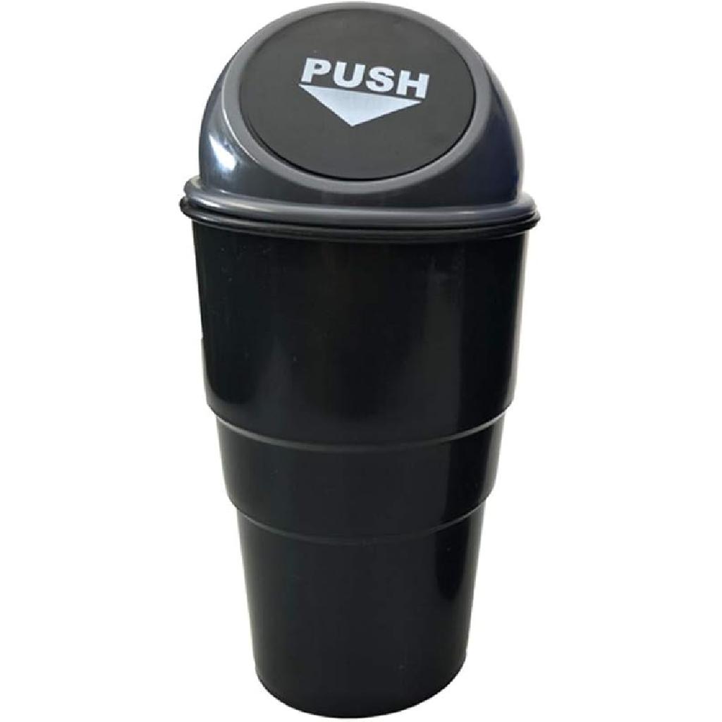 Automotive Cup Holder Trash Can, Mini Car Garbage Can Vehicle Rubbish B with Lid for Car Office Home Bedroom Desk (Grey)