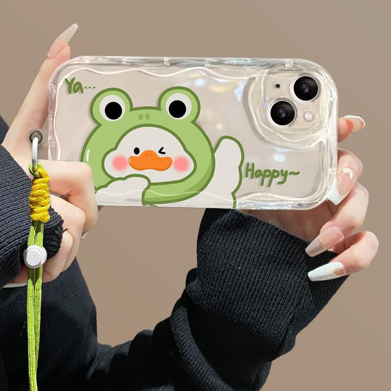 Applicable To Apple 16promax Mobile Phone Case IPhone 15 Cute Cartoon Duck 13//11/12 Transparent Silicone 14