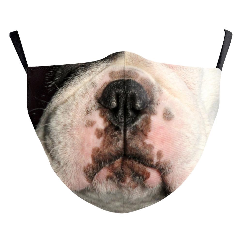 Animal Puppy Funny Mouth Anti-Haze Dustproof Adult Digital Print Protective Mask