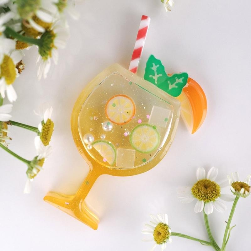Creative Silicone Mold for Glitter Cocktail Drink Theme Art Handmade Jewelry Crafting Present for Special Occasions