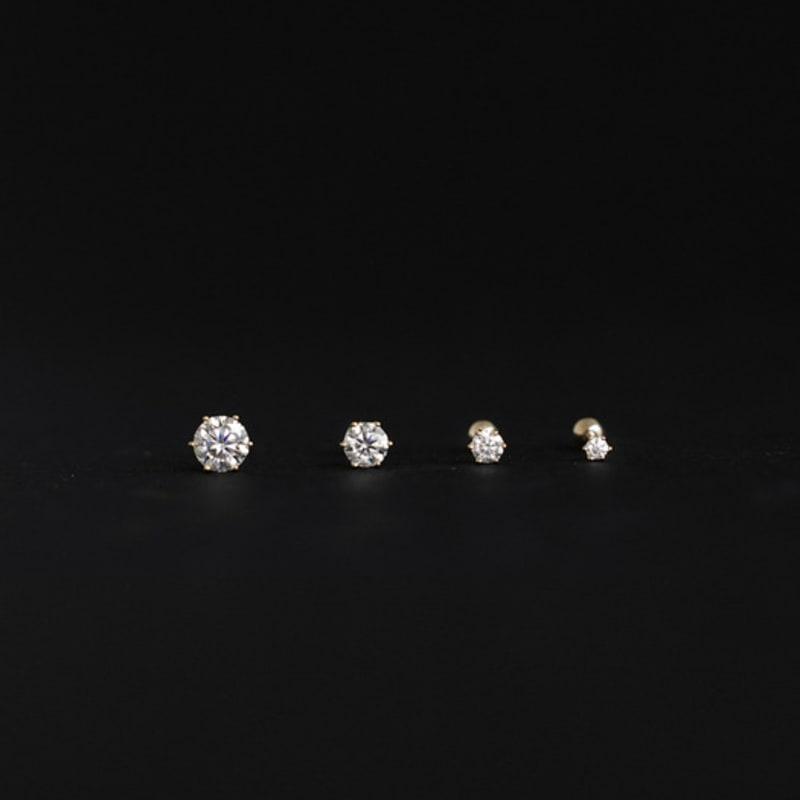 modernlike 14k gold moissanite 6-prong piercing + appraisal certificate