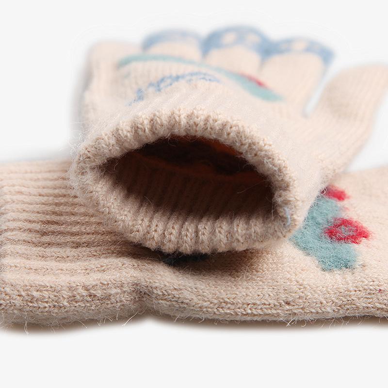 New Knitted Warm Gloves for Children In Winter  Cute Car Jacquard All Fingers for Primary School Students To Prevent Cold