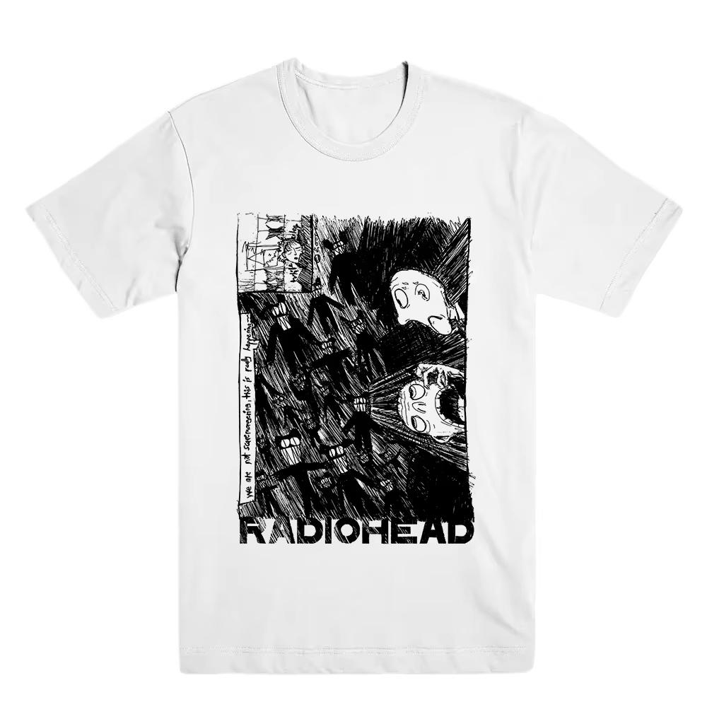 

RADIOHEAD T-Shirt Band Alternative Rock Punk American Hip Hop Short Sleeve Men s Women Summer Loose Cotton Crew Neck Summer Tops 4XL
