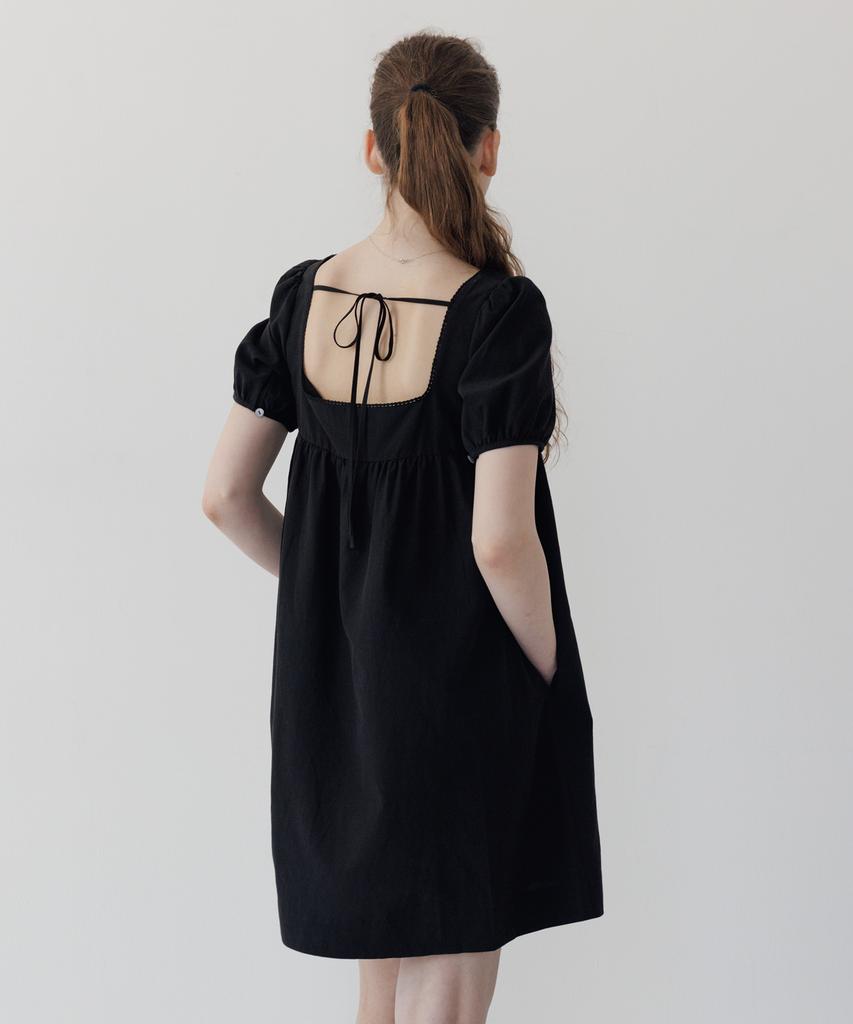 Tuddment Puff Sleeve Mini Dress Black