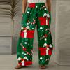 Women Fashion Christmas Print Casual Loose Pants Plus Size Loose Pants